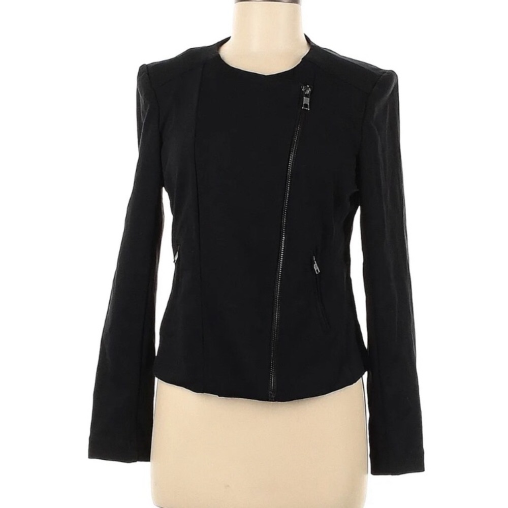 NWT Catherine Malandrino Black Runway Style Asymmetrical Blazer Jacket Sz S - Picture 2 of 8
